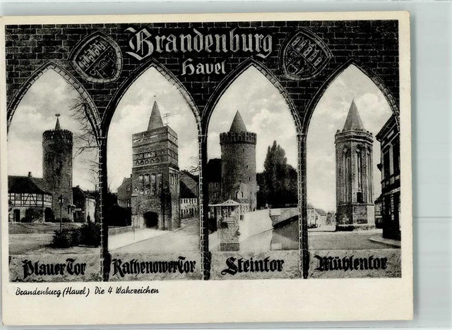 39450705 - 1800 Brandenburg Die vier Wahrzeichen Stadttore Brandenburg Havel