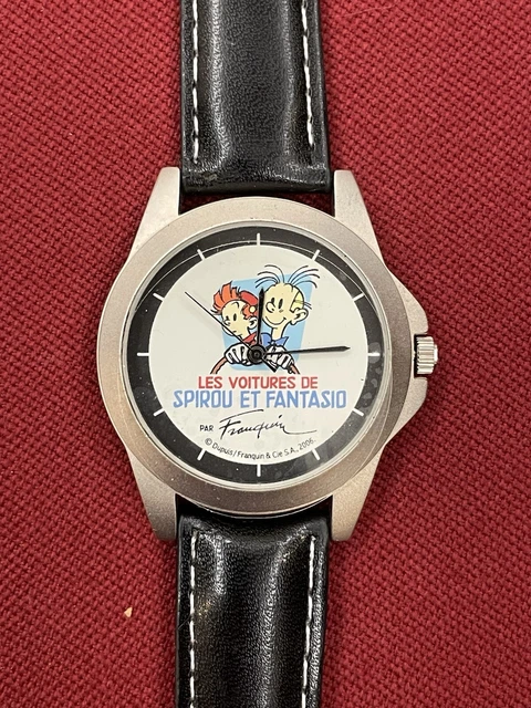 Montre Collector Spirou Et Fantasio Par Franquin - Quartz, Boîtier 38 Mm, Cuir, édition Limitée 2006