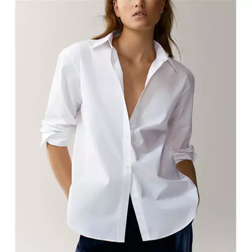2021 Women Top British Style Office Ladies Simple Fashion White Shirt Women