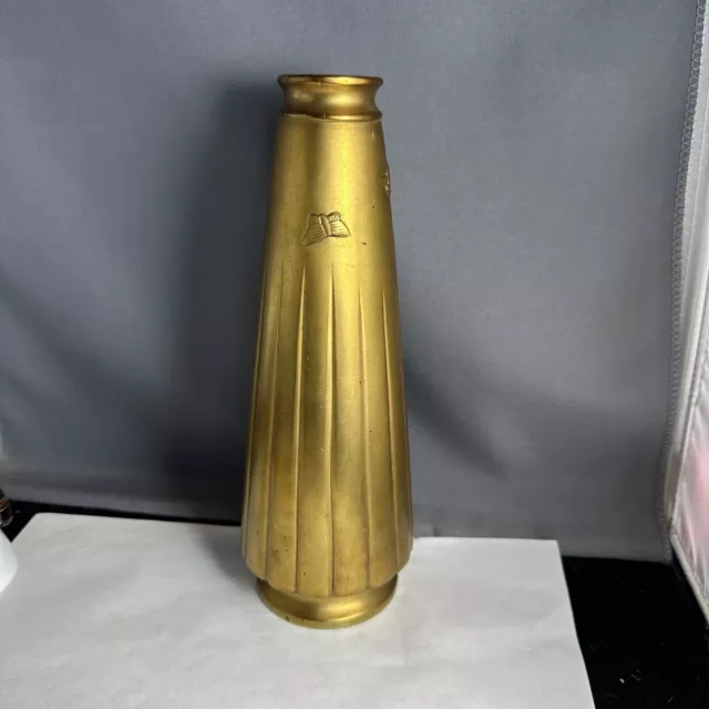 Art Deco Japanese Brass Vase Stamped