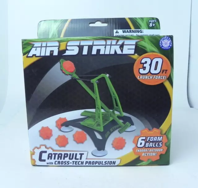 Hog Wild Toys Air Strike Catapult 30Ft Launch Force 6 Foam Balls Indoor Outdoor