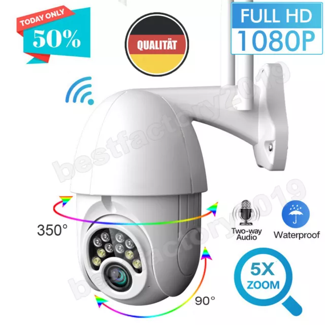 HD 1080P IP Netzwerk Camera Audio Außen Wlan Überwachungskamera Set Funk CCTV DE