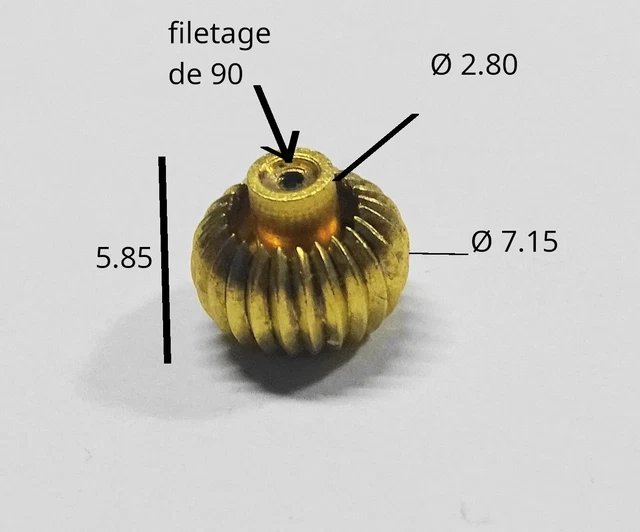 COURONNE REMONTOIR MONTRE PLAQUEE OR O RING