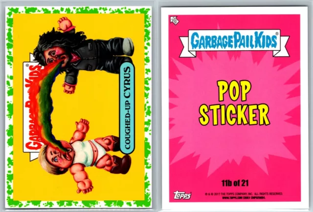 2017 Topps Garbage Pail Kids Battle Of The Bands Green Parallel Coughed Up Cyrus