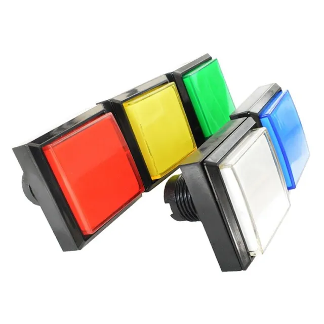 1Pcs Big Arcade Square Push Buttons Illumilated LED Built-in Microswitch 51*51mm