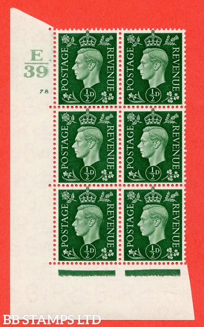 SG. 462. Q1. ½d Green. A superb unmounted mint " Control E39 cylinder 78 B54396