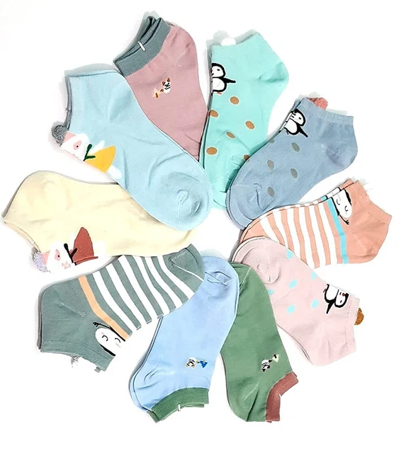 Women's Ankle Length Cotton Socks Printed Socks Perfect Comfortable Shocks