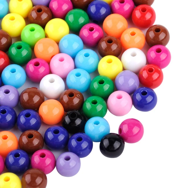 150pc 8mm Round Mixed Color Loose Spacer Acrylic Beads Charms Jewelry Making DIY 2