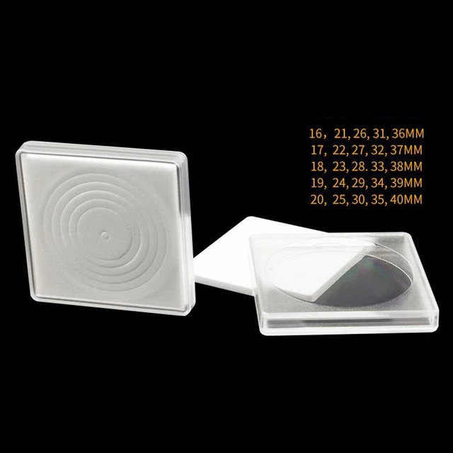 Lot De 20 Pochettes Acrylique Pour Collection Pièces - Avec éponges Ajustables 20-40mm