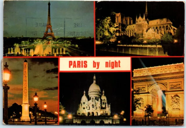 Postcard - Paris by night - Paris, France