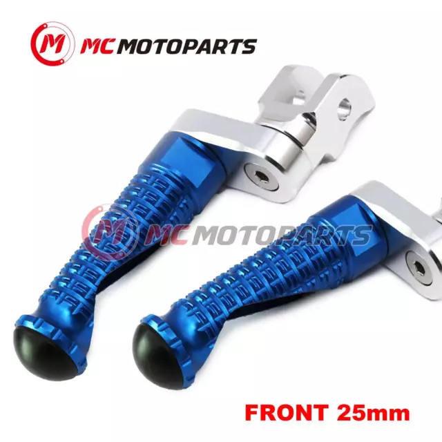 BLUE MPRO 25mm Extension Front Footpegs For Triumph Scrambler 06-17 16 15 14 13