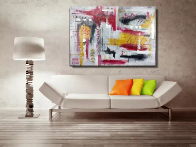 quadro moderno astratto dipinto a mano olio su tela grande dimensioni 120x80