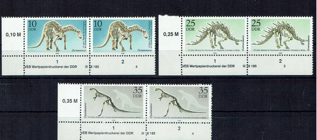 DDR  Druckvermerk DV Mi. 3324 - 3328, postfrisch