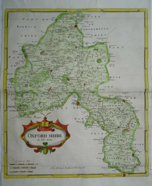 Antique map of Oxfordshire by Robert Morden 1695