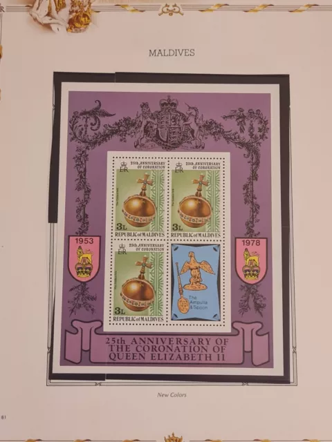 1978 UMM Maldives GB QE2 Coronation 25th Anniversary Commonwealth Omnibus