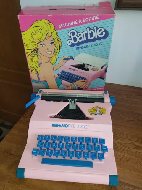 BARBIE 1990 MEHNOTYPE 1000 C188 AZERTY TYPEWRITER MADE IN YUGOSLAVIA (See descr.