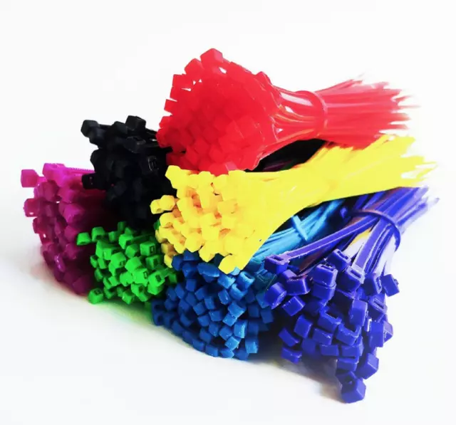 Cable Ties Plastic Nylon Zip Tie Wraps Strong PA66 Various Sizes & Colours