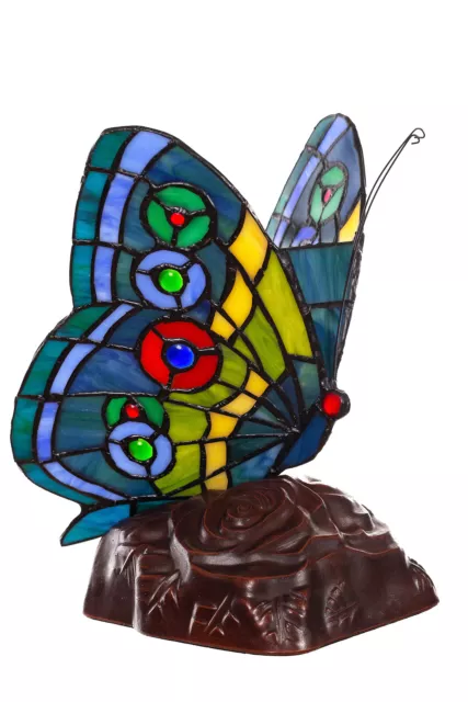 Birendy Tischlampe Tiffany Style Schmetterling 169 Motiv Lampe Dekorationslampe