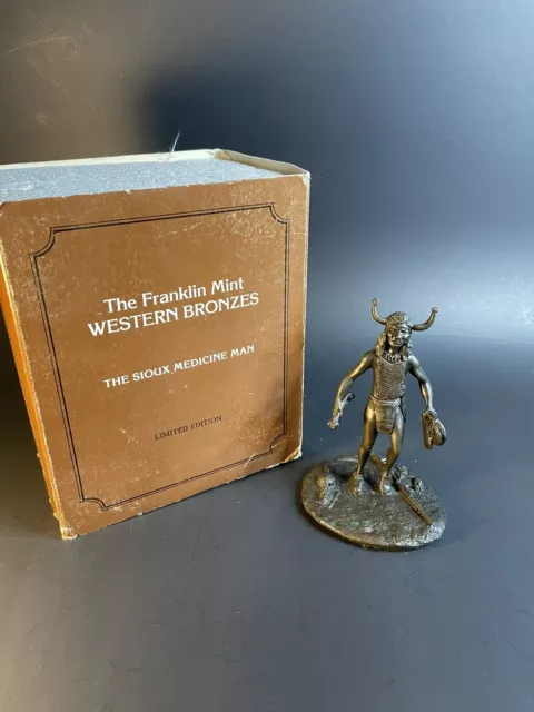 Franklin Mint Western Bronze 1976 Limited Edition The Sioux Medicine Man