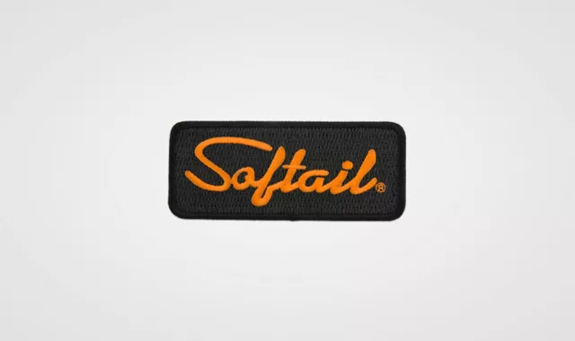 Toppa Harley-Davidson 4.125"" Softail Patch circa 10,48 x 4,45 cm nero arancione