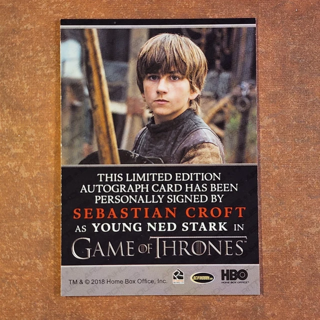 30402 PWE. GAME of Thrones 7 autógrafo automático Sebastian Croft as Young Ned Stark EUR 11,85