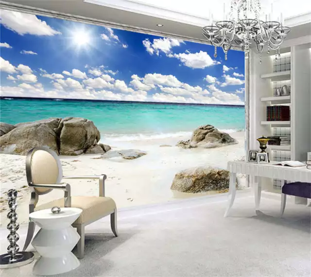 Fantasy Beach Sunshine Full Wall Mural Photo Wallpaper Print Kids Home 3D Decal