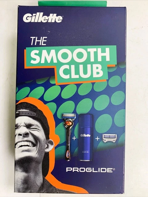 Navaja de afeitar Gillette Smooth Club Pack Fusion ProGlide + 1 hoja de recarga Skinguard, gel