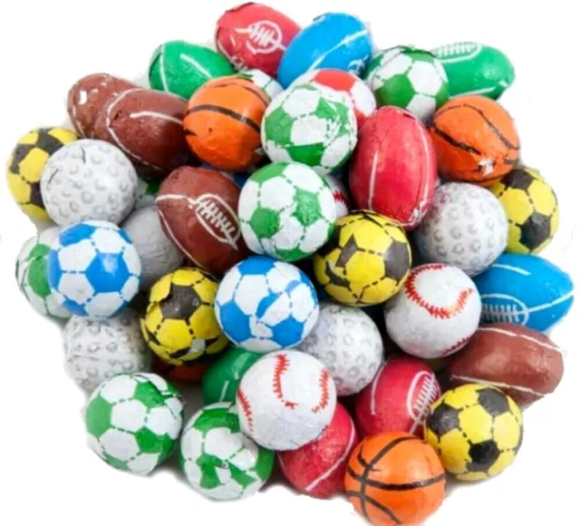 Milk Chocolate SPORTS Foil Wrapped Football Rugby Golf Balls Basketball Sweets 2