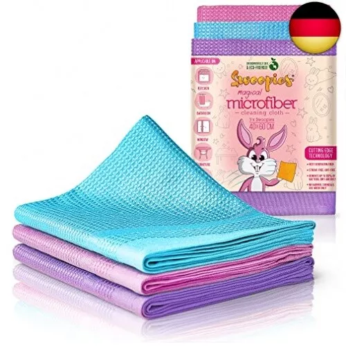 Swoopies® [3er Premium Streifenfreie Allzweck Mikrofasertücher, Magische P