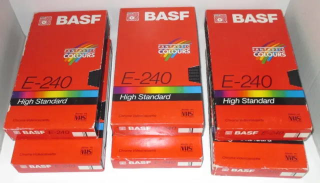 Lote 6 cintas VHS BASF E240 HS usadas