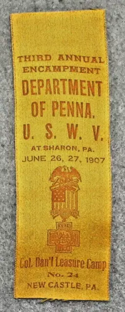 1907 Spanish-American S.W.V. 6th Corps Pennsylvania Vets 3d Annual Encampment