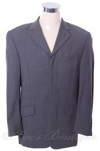 Mens Jacket Remus Uomo Grey Pinstripe Suit Sports Blazer 38R Chest Mans Smart