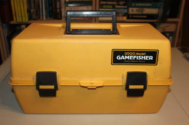 VINTAGE SEARS GAMEFISHER Yellow Plastic Tackle Box $21.00 - PicClick