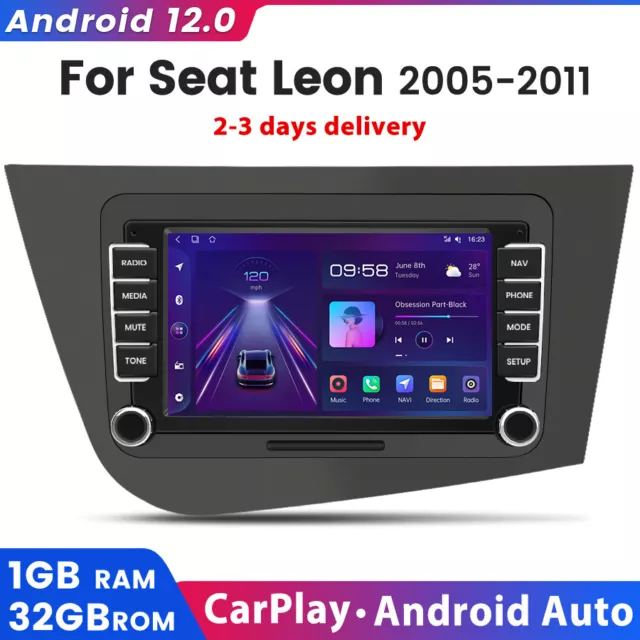 Car Stereo Android 12.0 For Seat Leon MK2 2005-2011 1+32G CarPlay GPS BT DAB USB