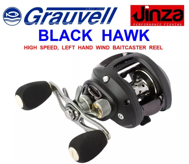 CLEARANCE GRAUVELL JINZA Black Hawk High Speed Left Hand Lp Baitcaster Reel  £69.00 - PicClick UK
