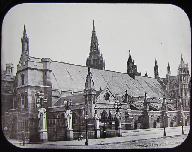 Glass Magic Lantern Slide WESTMINSTER HALL LONDON C1890 VICTORIAN PHOTO