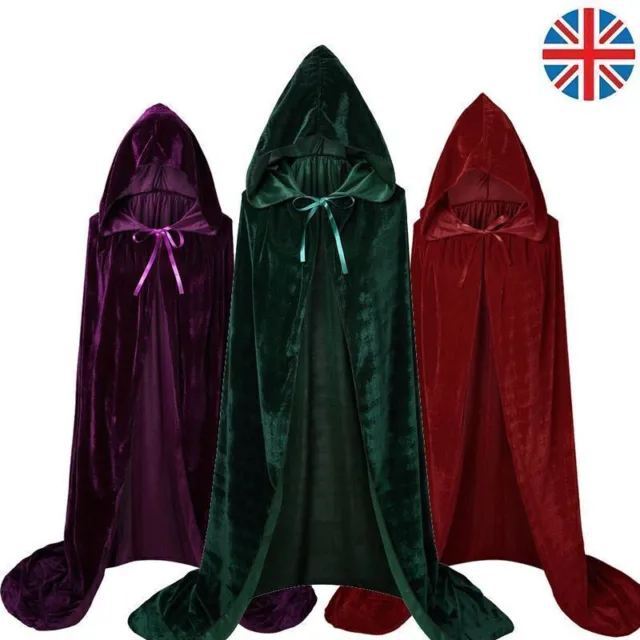 Mantello con cappuccio di Halloween Costume da mantello da stregoneria medievale