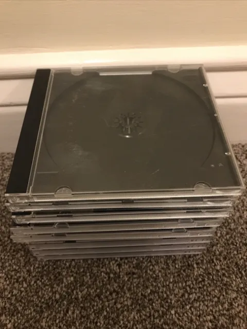 9 x CD/DVD Jewel Cases in total. 3 x 3 CD, 3 x 2 CD and 3 x 1 CD- Black.