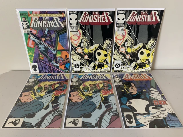 The Punisher Lot Issues #1, #2, #2, #3, #3 & #5 Comic Book 1987 Marvel KEY