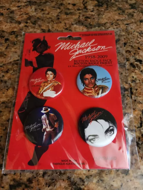 Michael Jackson 1958-2009 Buttons/Pins. Button Badge 1.5" Pack set of 4 PYRAMID