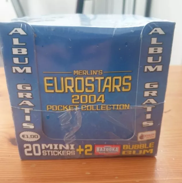 Topps Merlin Eurostars 2004 Box Sigillato Sealed 36 Bustine + Bubble Gum + Album
