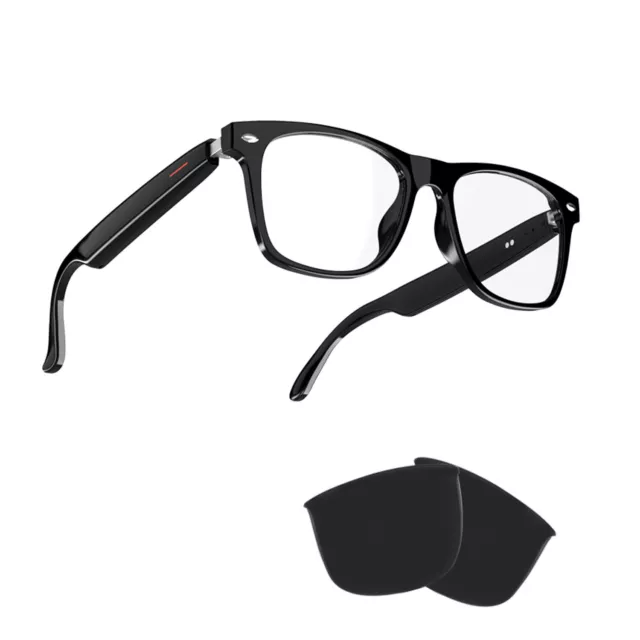 TWS Smart Bluetooth Audio Glasses with Blue Light Blocking & Sunglasses Lens kit