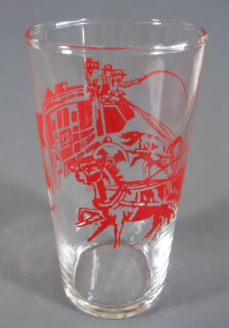 Retro/vintage 60s Swanky Swig glass/tumbler-red Cobb & Co motif