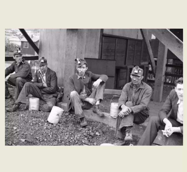 1935 Coal Miners Group PHOTO Mine Great Depression Kentucky Coal Mining Men