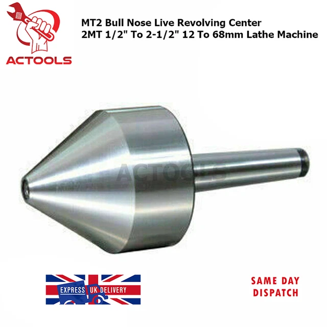 MT2 Lathe Revolving Live Center 12.5mm To 63.5mm (1/2" - 2 1/2") Bull Nose Pipe | UK