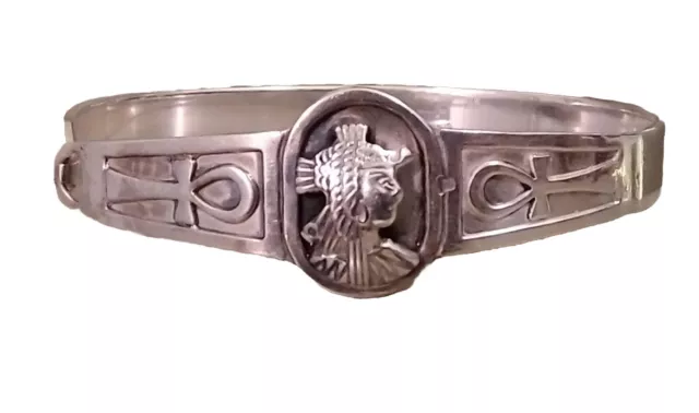 SILBER Vintage Armreif Ägypten PHARAO Ankh Silver Bracelet Egypt Ägyptisch