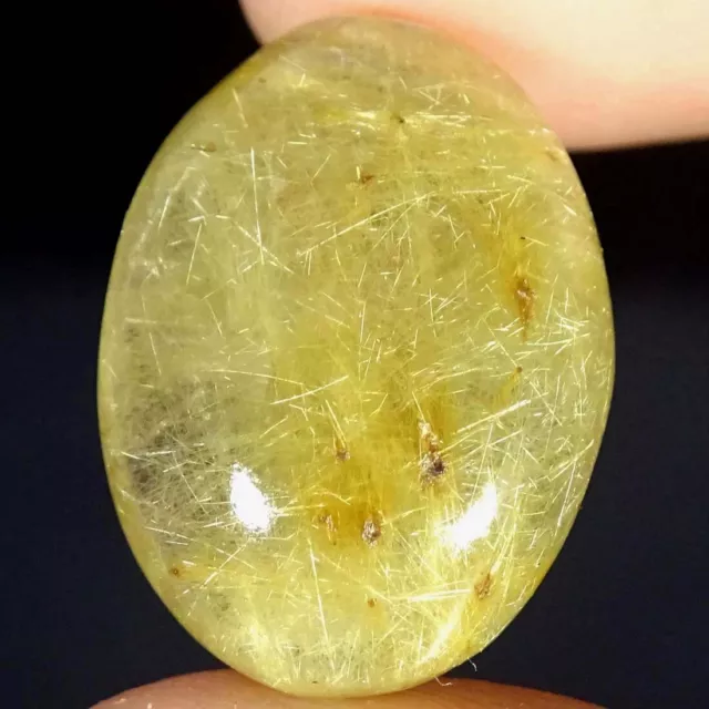 27.60Cts Natural Golden Rutilated Quartz Oval Cabochon Loose Gemstones