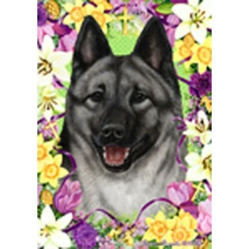 Easter House Flag - Norwegian Elkhound 33403