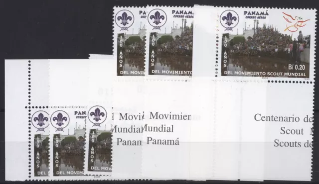 Panama 2010 Centenary of Scouting  - 6 corner stamps, mint MNH