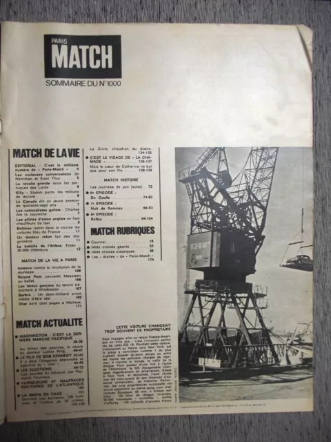 PARIS MATCH n°999-1000 Histoire d'une Révolution Les journées de Mai Juin 1968 3